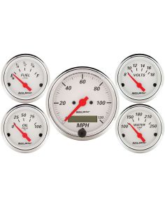 Arctic White Gauge Kit W/Red Pointer AUTOMETER 1302