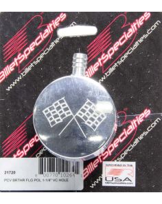 Polished PCV Breather Cross-Flags Logo BILLET SPECIALTIES 21720
