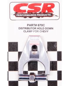 Chevy Distributor Hold Down Clamp - Clear CSR PERFORMANCE 670C