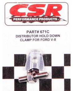 Ford V8 Distributor Hold Down Clamp - Clear CSR PERFORMANCE 671C