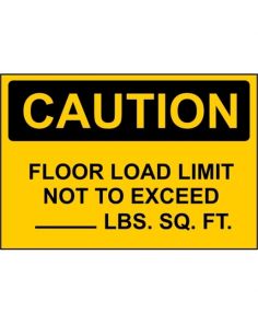 Floor Load Limit Sign Chaos Safety Supplies CU8375289