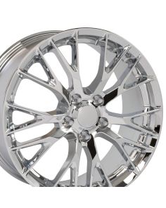 19" Replica Wheel CV22 Fits Chevrolet Corvette - C7 Z06 Rim 19x8.5 Chrome Wheel
