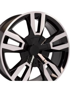 22" Replica Wheel CV40 Fits Chevrolet Tahoe Rim 22x9 Black Mach'd Wheel