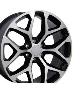 20" Replica Wheel CV98B Fits Chevy Silverado Rim 20x9 Black Mach'd Rim