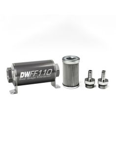 DEATSCHWERKS 8-03-110-010K-38 In-line Fuel Filter Kit 3/8 Hose Barb 10-Micron