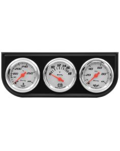 1-1/2 Dia Triple Gauge Set w/Black Panel EQUUS E5100