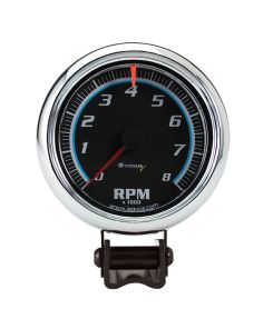 3-3/8 Dia Tachometer 8000 RPM Black Dial EQUUS E6078