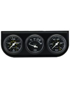 1-1/2 Dia Triple Gauge Set w/Black Panel EQUUS E6100
