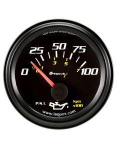 2.0 Dia Oil Pressure Gauge Black  0-100psi EQUUS E6234
