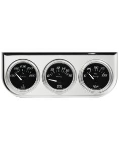 2.0 Dia Triple Gauge Set w/Chrome Panel EQUUS E7200