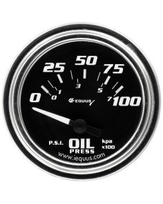 2.0 Dia Oil Pressure Gauge Chrome  0-100psi EQUUS E7264