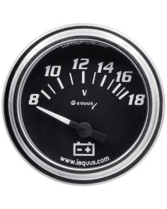 2.0 Dia Voltmeter Gauge Chrome 8-18 Volts EQUUS E7268