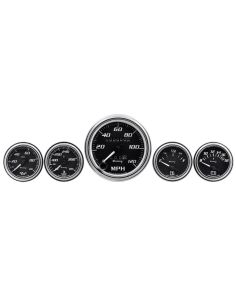 5-Piece Gauge Set Black Face/Chrome Bezel EQUUS E7500
