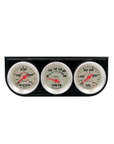 1-1/2 Dia Triple Gauge Set w/Black Panel EQUUS E8100