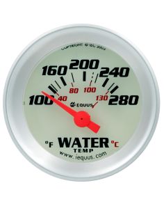 1-1/2 Dia Water Temp Gauge Silver  100-280 EQUUS E8162