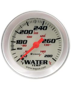2.0 Dia Water Temp Gauge Silver  130-280 EQUUS E8242