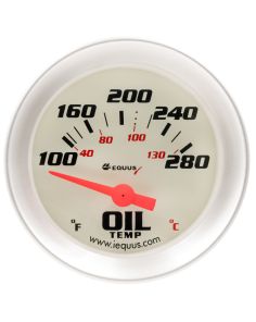 2.0 Dia Oil Temp Gauge Silver  100-280 EQUUS E8243