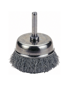 CUP BRUSH, 2 1/2", CRIMPED WIRE