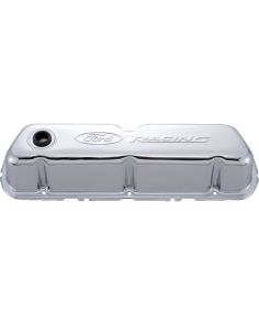 FORD 302-070 Chrome Steel Valve Cover Set w/Ford Racing Logo