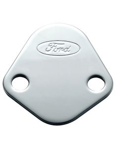 FORD 302-290 Fuel Pump Block-Off Plate Chrome w/Ford Logo