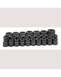 3/4" DR. 26 PIECE 12 POINT SHORT SET METRIC Grey Pneumatic 8126M