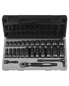 3/8" Dr. 27pc Fract. Std & Deep Duo-Socket Set - 6 Grey Pneumatic 81627RD