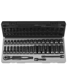 3/8" Dr. 35pc Metric Std & Deep Duo-Socket Set - 6 Grey Pneumatic 81635MRD