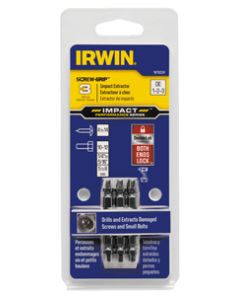 Irwin Industrial Tool Co 1876224 3 Piece Damaged Screw Grip Impact Extractor Set