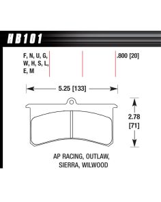 Superlite/XL DTC-60  HAWK BRAKE HB101G.800
