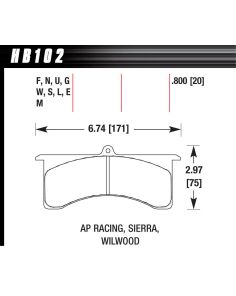Wilwood GN AP DTC-70  HAWK BRAKE HB102U.800
