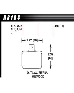 Brake Pad Set-Race DR97 Wilwood Dynalite Single HAWK BRAKE HB104J.485