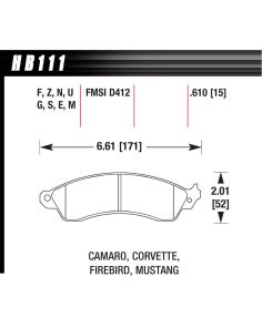 Performance Street Brake Pads (4) HAWK BRAKE HB111F.610