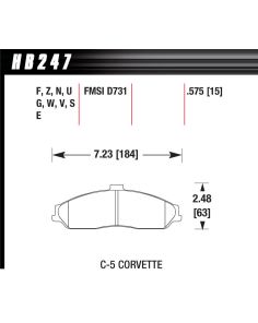Performance Street Brake Pads (4) HAWK BRAKE HB247Z.575