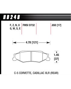 Performance Street Brake Pads (4) HAWK BRAKE HB248F.650