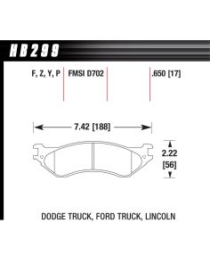 Performance Street Brake Pads (4) HAWK BRAKE HB299P.650