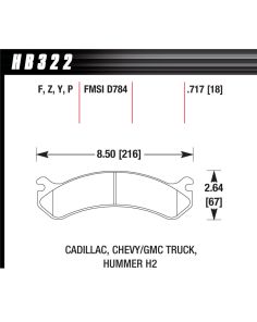 Performance Street Brake Pads (4) HAWK BRAKE HB322P.717