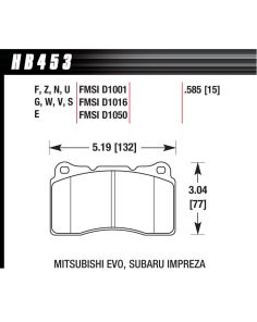 Performance Street Brake Pads(4) HAWK BRAKE HB453Z.585
