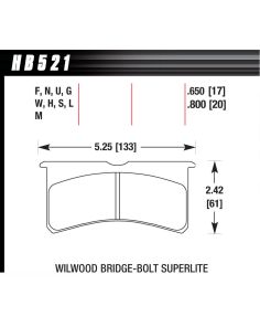 SL Bridgebolt DTC-70  HAWK BRAKE HB521U.800