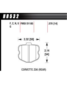 2006 Corvette ZO6 HPS  HAWK BRAKE HB532F.570