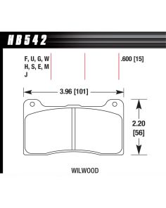Brake Pad Billet DynaPro Narrow DTC-60 HAWK BRAKE HB542G.600