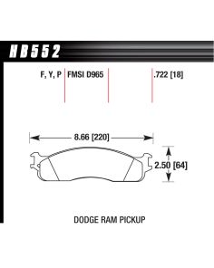 Performance Street Brake Pad (4) HAWK BRAKE HB552P.722