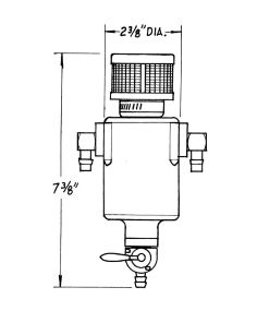 Mini-Breather Tank w/3/8in Fittings JAZ 605-375-01