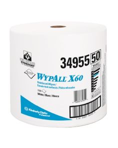 WYPALL X60 WIPERS WHITE JUMBO ROLL KREW 500 Kimberly-Clark 34955