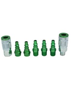 MILTON S 307AKIT 7 Piece A Style 1/4" NPT Green ColorFit Coupler & Plug Kit