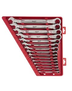 15-PC RATCHETING COMBI WRENCH SET SAE MAX BITE OPEN-END GRIP