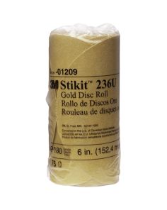 DISC ROLLS-GOLD STIKIT 6" P180 75/ROLL 12/CS