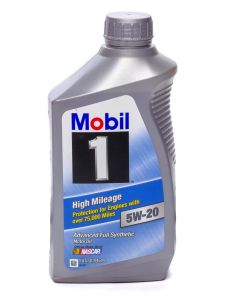 5w20 High Mileage Oil Case 6x1 Qt Bottles MOBIL 1 120455
