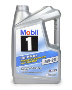 5w20 High Mileage Oil 5 Qt Bottle MOBIL 1 MOB120768-1