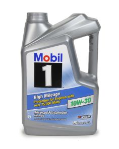 10w30 High Mileage Oil 5 Qt Bottle MOBIL 1 MOB120770-1