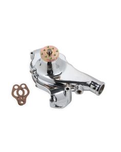 SBC Short Water Pump Alm. w/Chrome Finish MR. GASKET 7014G